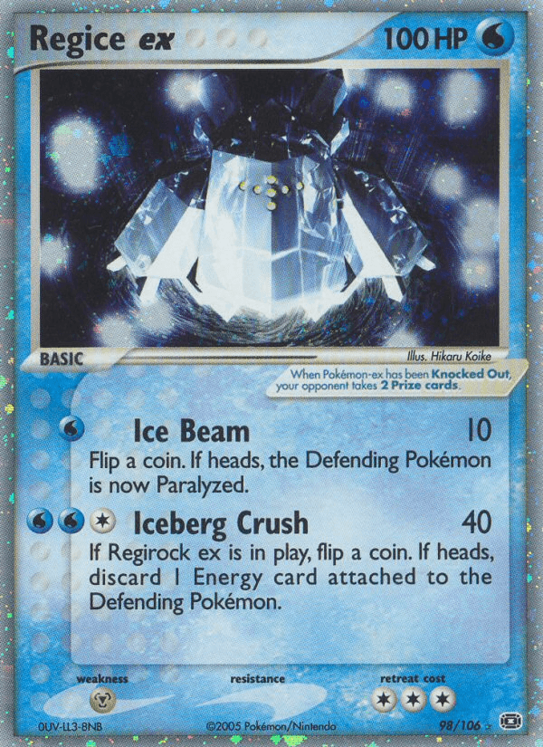 Regice ex — Pokémon TCG card