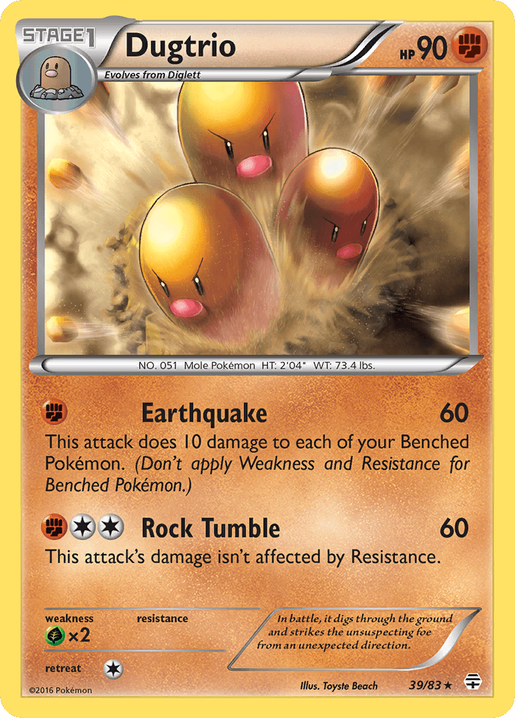 Dugtrio — Generations Pokémon TCG card by Toyste Beach