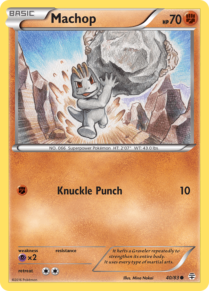Machop — Generations Pokémon TCG card by Mina Nakai