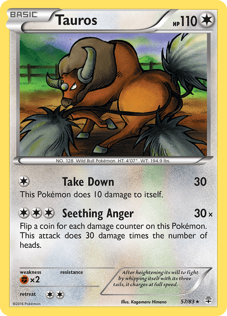 Tauros — Generations Pokémon TCG card by Kagemaru Himeno