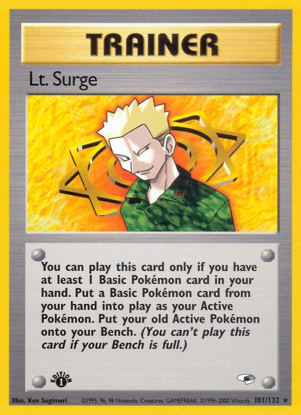 Lt. Surge (101) — Gym Heroes Pokémon TCG card by Ken Sugimori