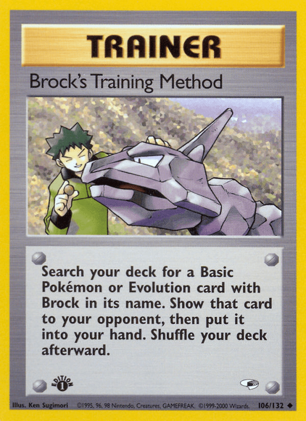 Brock's Training Method — Gym Heroes Pokémon TCG card by Ken Sugimori
