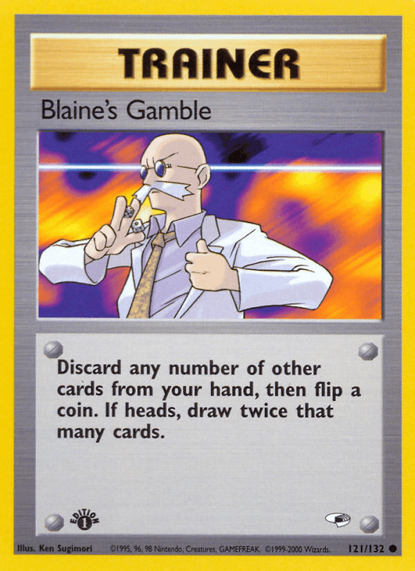 Blaine's Gamble — Gym Heroes Pokémon TCG card by Ken Sugimori