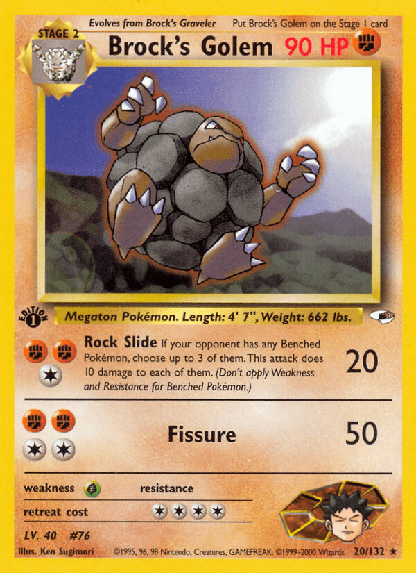 Brock's Golem — Gym Heroes Pokémon TCG card by Ken Sugimori