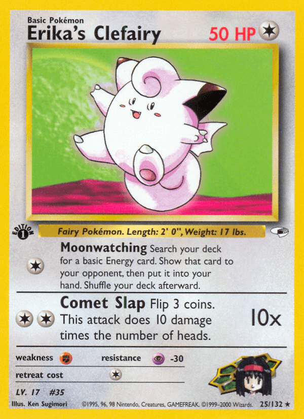 Erika's Clefairy — Gym Heroes Pokémon TCG card by Ken Sugimori