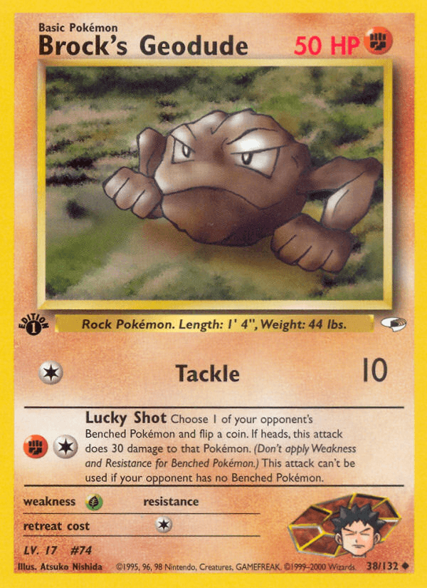 Brock's Geodude (38) — Gym Heroes Pokémon TCG card by Atsuko Nishida