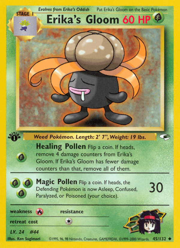 Erika's Gloom — Gym Heroes Pokémon TCG card by Ken Sugimori