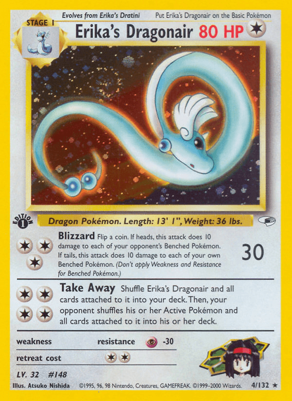 Erika's Dragonair — Gym Heroes Pokémon TCG card by Atsuko Nishida