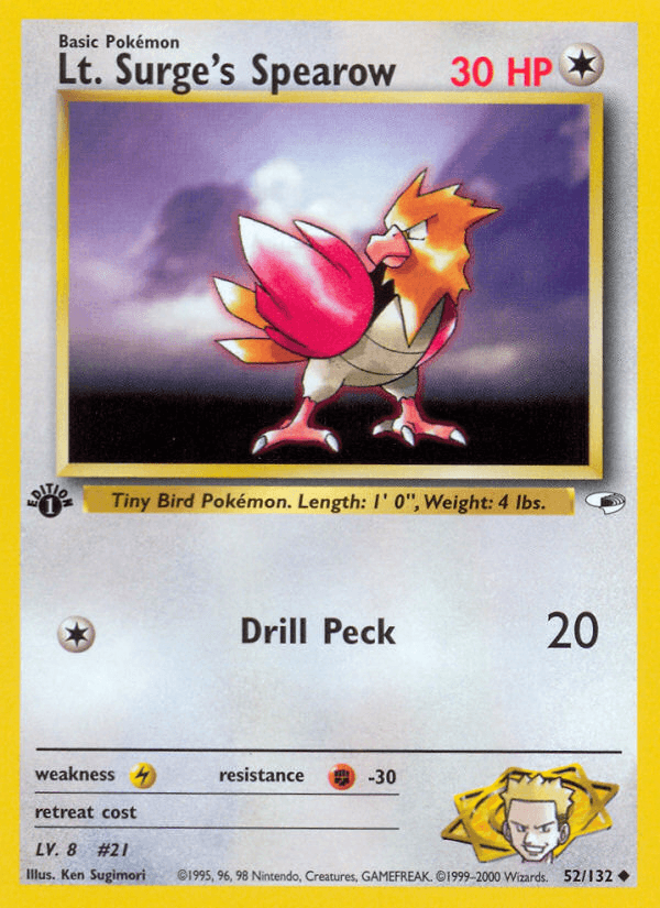 Lt. Surge's Spearow (52) — Gym Heroes