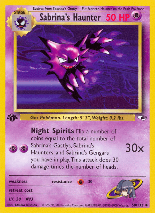 Sabrina's Haunter — Gym Heroes Pokémon TCG card by Atsuko Nishida