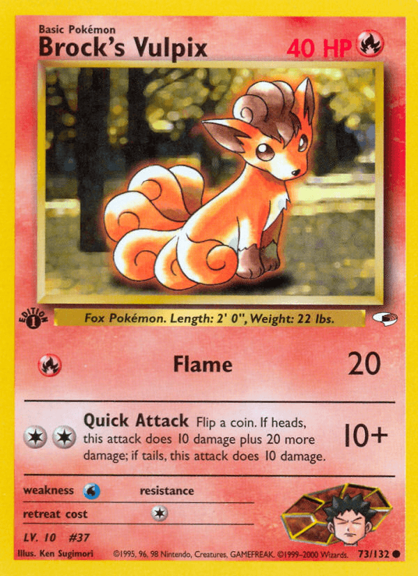 Brock's Vulpix — Gym Heroes Pokémon TCG card by Ken Sugimori