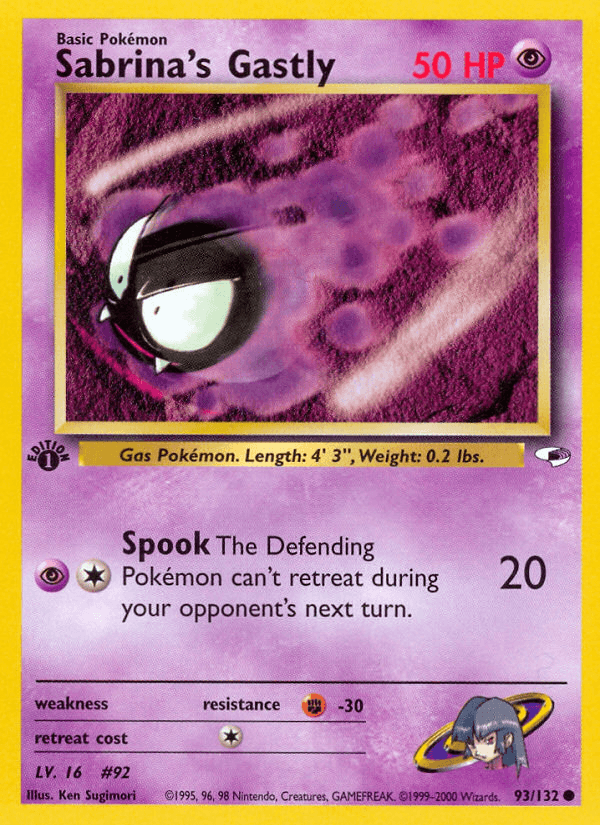 Sabrina's Gastly — Gym Heroes Pokémon TCG card by Ken Sugimori