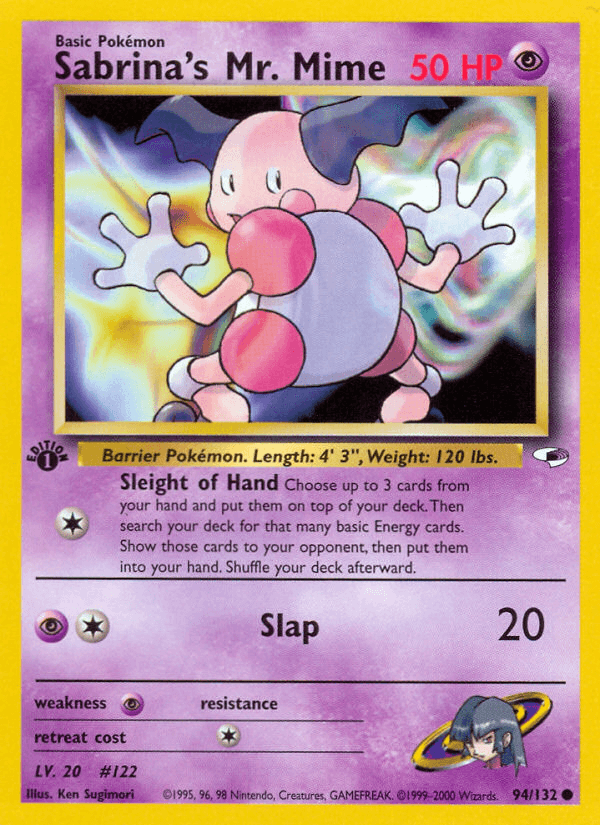 Sabrina's Mr. Mime — Gym Heroes Pokémon TCG card by Ken Sugimori