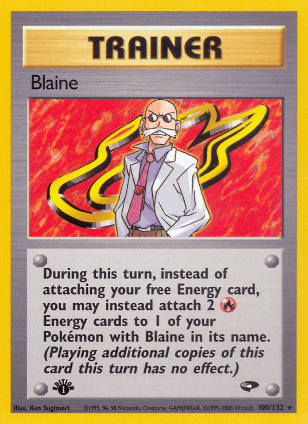 Blaine (100) — Gym Challenge Pokémon TCG card by Ken Sugimori