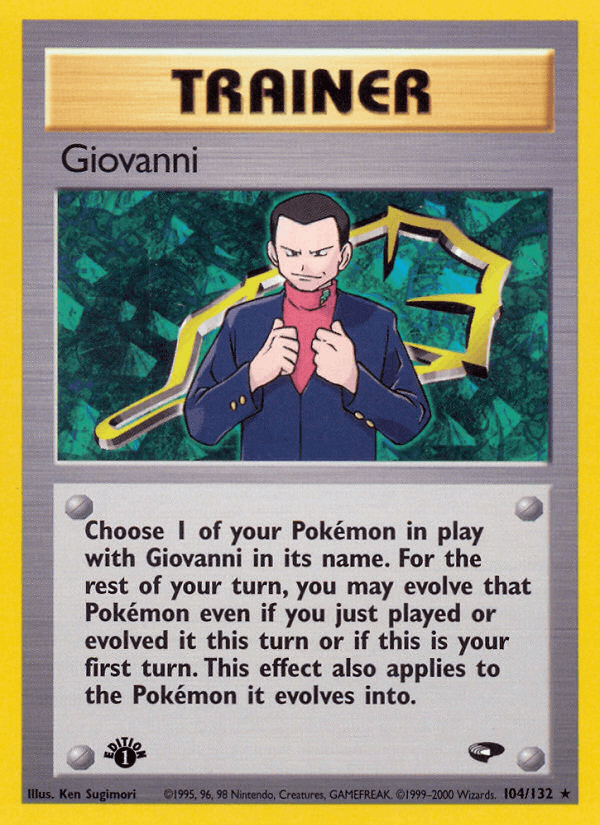 Giovanni (104) — Gym Challenge Pokémon TCG card by Ken Sugimori