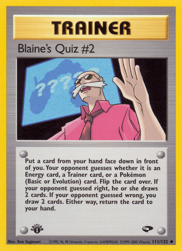 Blaine's Quiz #2 — Gym Challenge