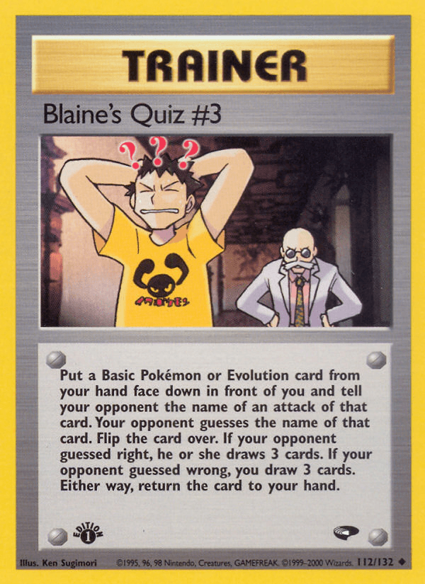 Blaine's Quiz #3 — Gym Challenge
