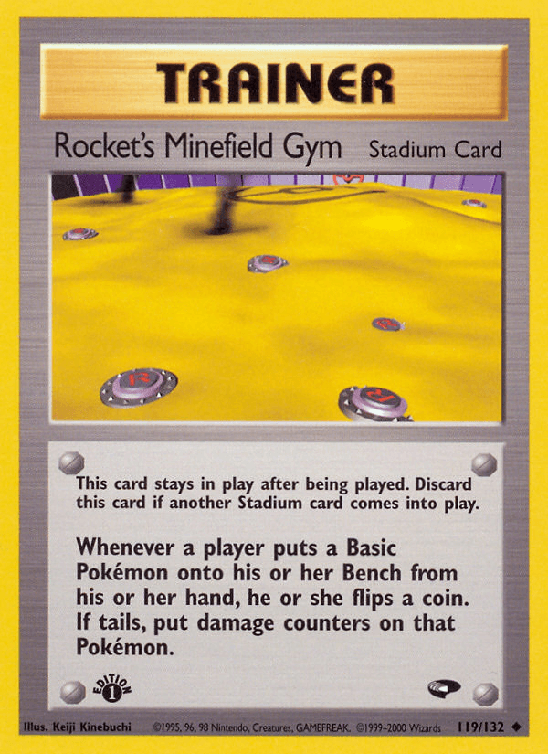 Rocket's Minefield Gym — Gym Challenge Pokémon TCG card by Keiji Kinebuchi