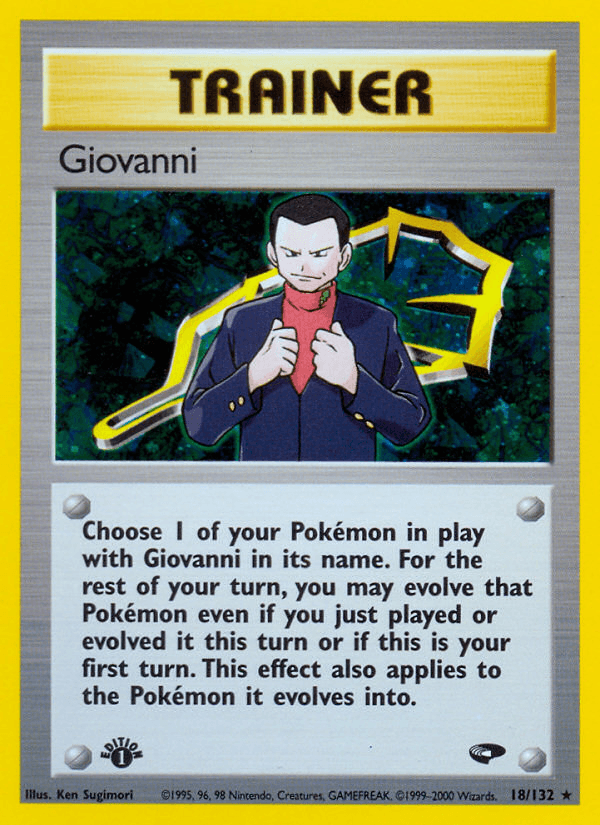 Giovanni (18) — Gym Challenge Pokémon TCG card by Ken Sugimori
