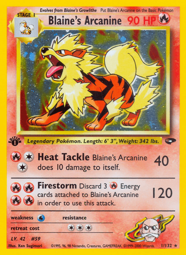 Blaine's Arcanine — Pokémon TCG card
