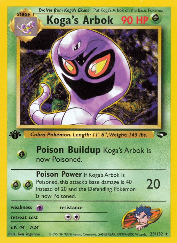 Koga's Arbok — Gym Challenge Pokémon TCG card by Ken Sugimori