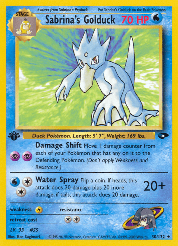 Sabrina's Golduck — Gym Challenge Pokémon TCG card by Ken Sugimori