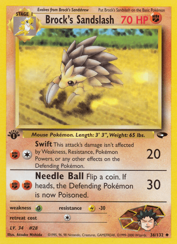 Brock's Sandslash — Gym Challenge Pokémon TCG card by Atsuko Nishida