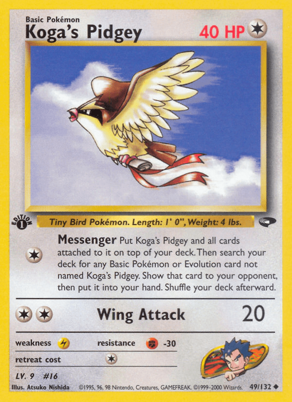 Koga's Pidgey (49) — Gym Challenge Pokémon TCG card by Atsuko Nishida