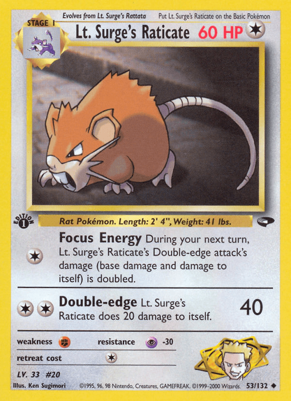 Lt. Surge's Raticate — Gym Challenge