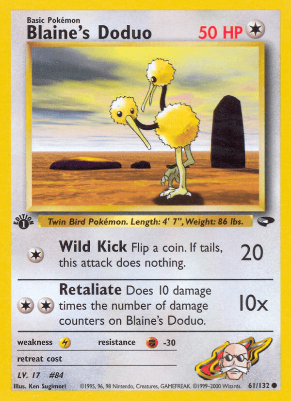 Blaine's Doduo — Gym Challenge Pokémon TCG card by Ken Sugimori