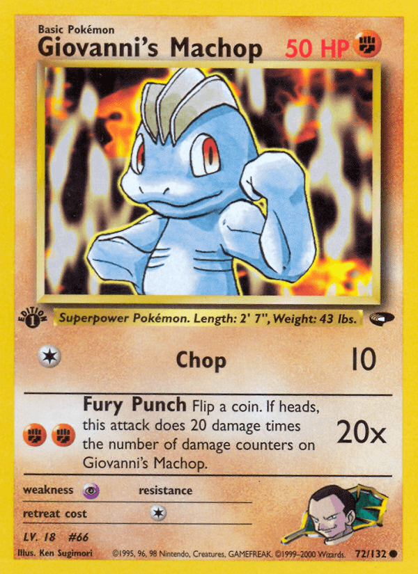 Giovanni's Machop — Gym Challenge Pokémon TCG card by Ken Sugimori