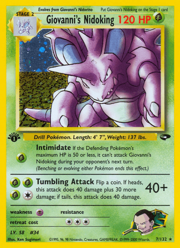 Giovanni's Nidoking — Gym Challenge Pokémon TCG card by Ken Sugimori