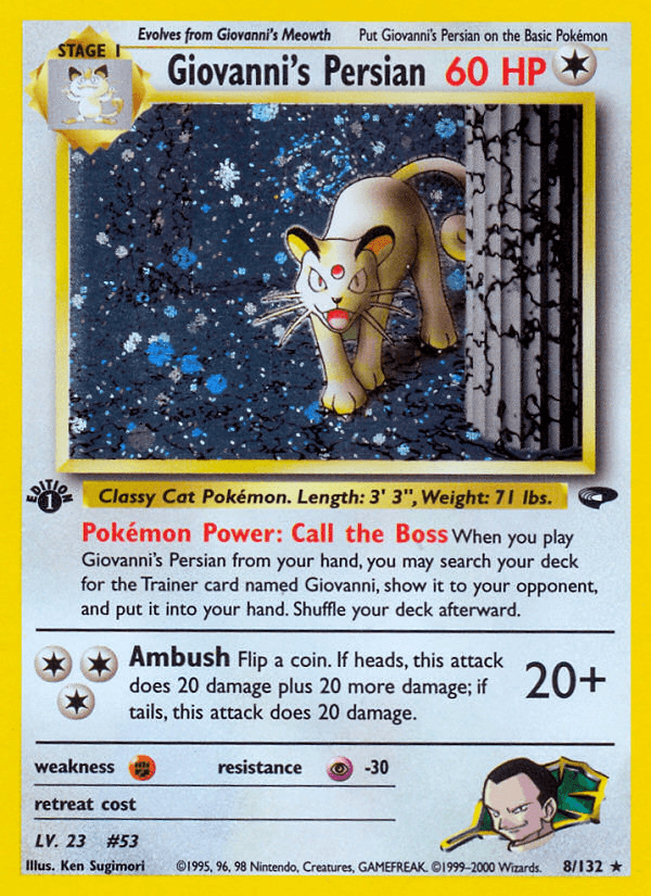 Giovanni's Persian — Gym Challenge Pokémon TCG card by Ken Sugimori