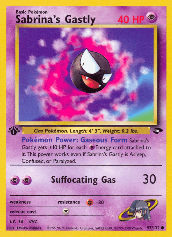 Sabrina's Gastly (97) — Gym Challenge Pokémon TCG card by Atsuko Nishida