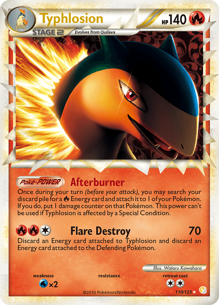 Typhlosion (Prime) — HeartGold SoulSilver Pokémon TCG card by Wataru Kawahara