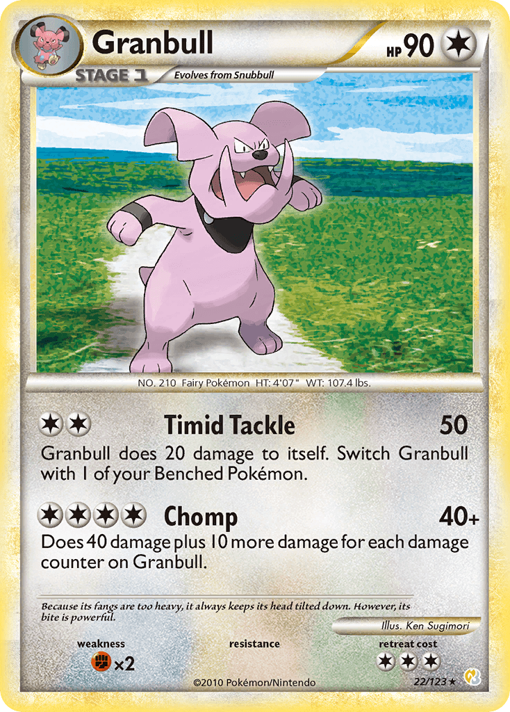 Granbull — HeartGold SoulSilver Pokémon TCG card by Ken Sugimori