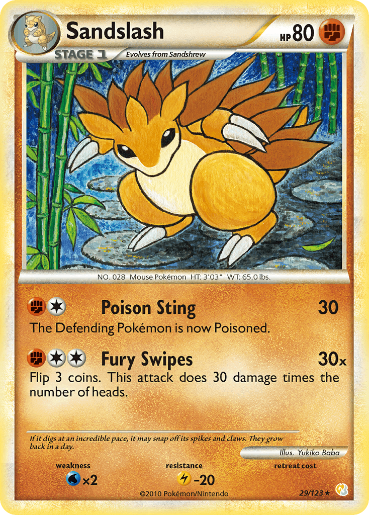 Sandslash — HeartGold SoulSilver Pokémon TCG card by Yukiko Baba