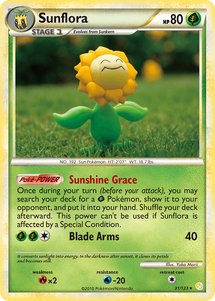 Sunflora — HeartGold SoulSilver Pokémon TCG card by Yuka Morii