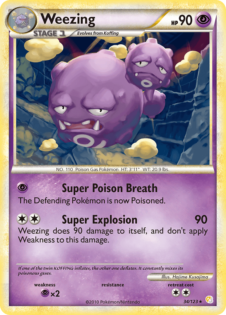 Weezing — HeartGold SoulSilver Pokémon TCG card by Hajime Kusajima