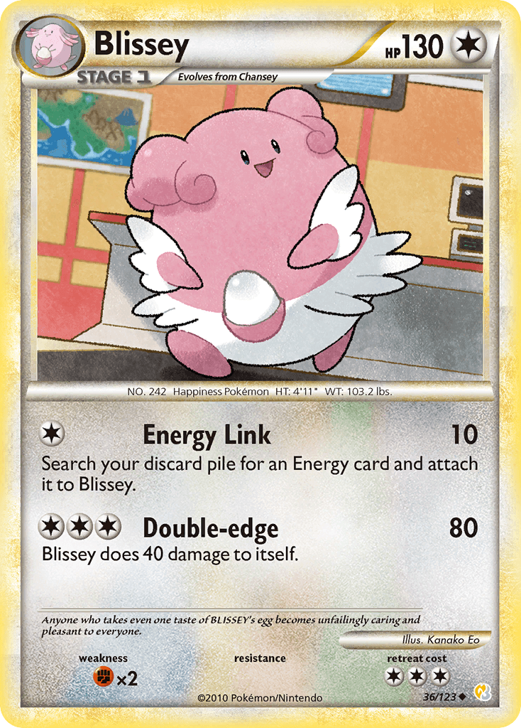 Blissey — HeartGold SoulSilver Pokémon TCG card by Kanako Eo