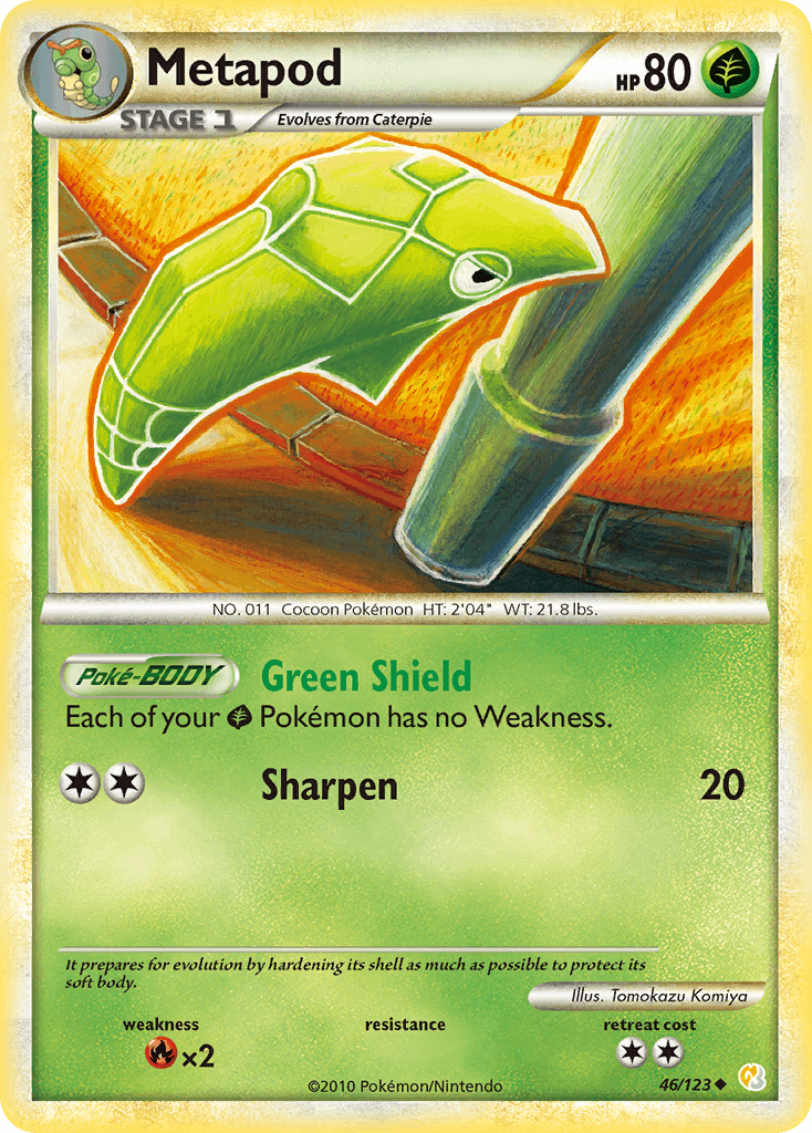 Metapod — HeartGold SoulSilver Pokémon TCG card by Tomokazu Komiya