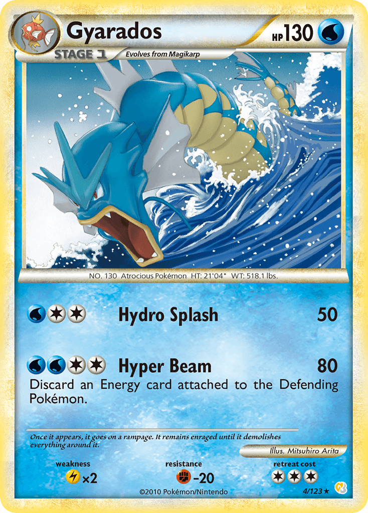 Gyarados — HeartGold SoulSilver Pokémon TCG card by Mitsuhiro Arita