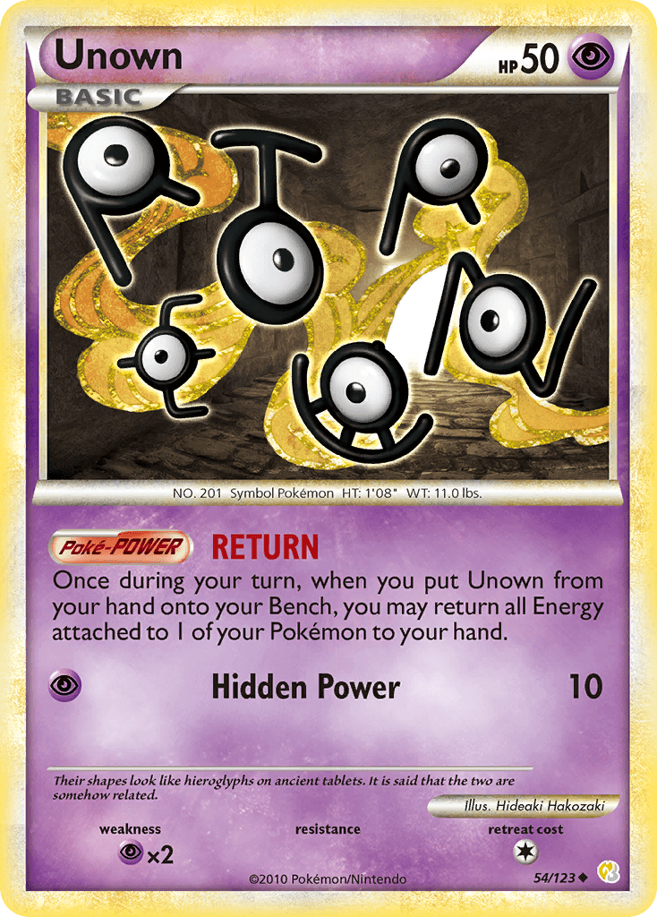 Unown (54) — HeartGold SoulSilver Pokémon TCG card by Hideaki Hakozaki