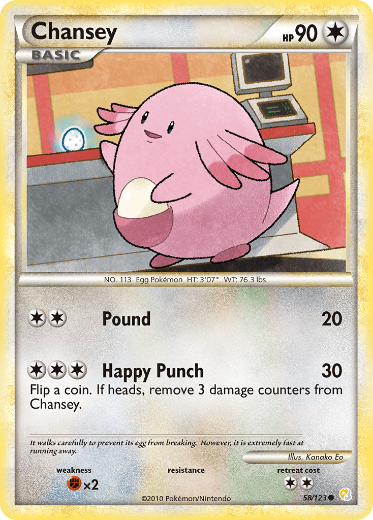Chansey — HeartGold SoulSilver Pokémon TCG card by Kanako Eo