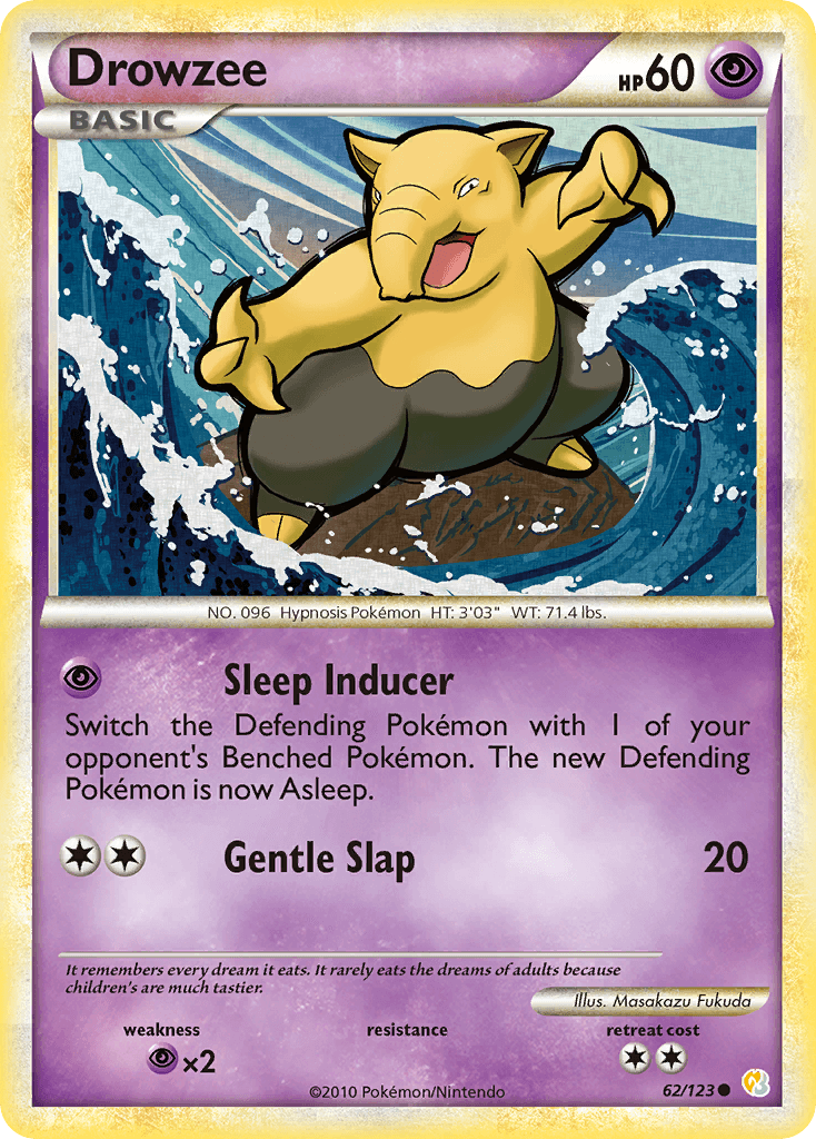 Drowzee — HeartGold SoulSilver Pokémon TCG card by Masakazu Fukuda