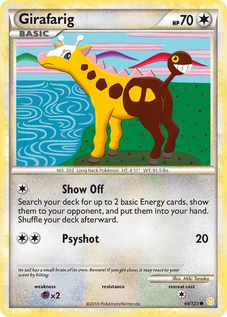 Girafarig — HeartGold SoulSilver Pokémon TCG card by Miki Tanaka