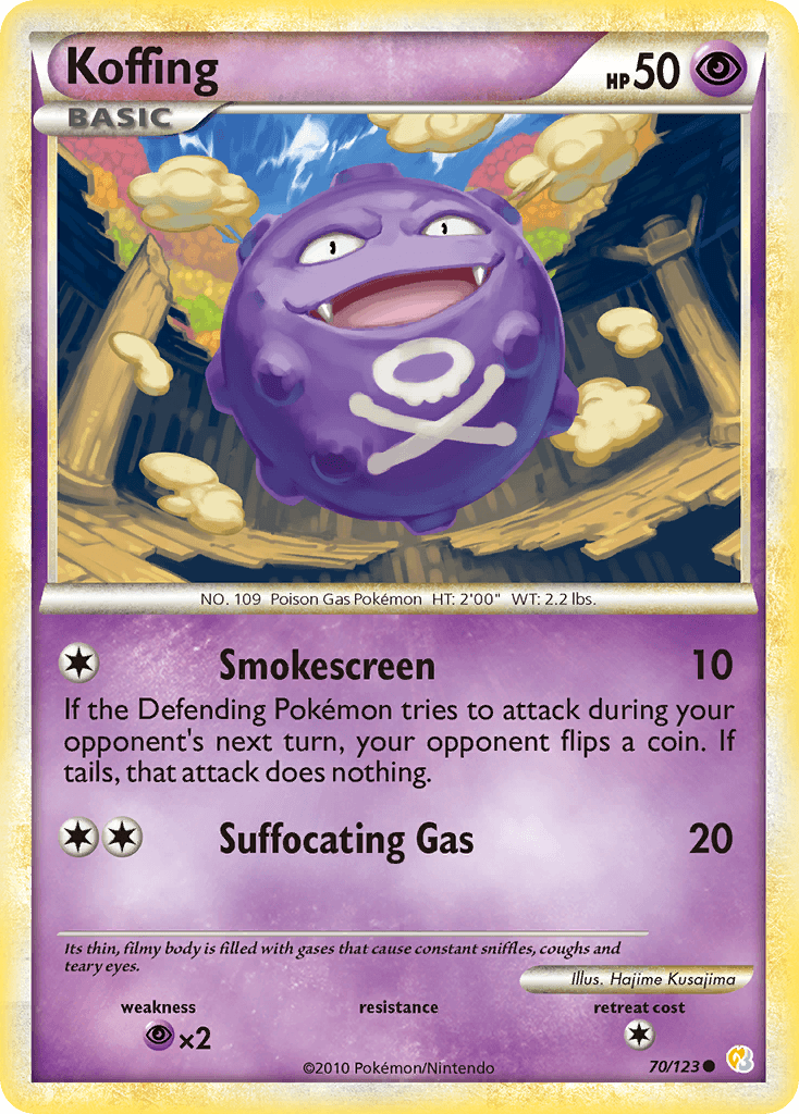 Koffing — HeartGold SoulSilver Pokémon TCG card by Hajime Kusajima