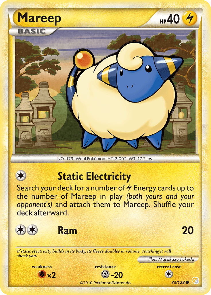 Mareep — HeartGold SoulSilver Pokémon TCG card by Masakazu Fukuda