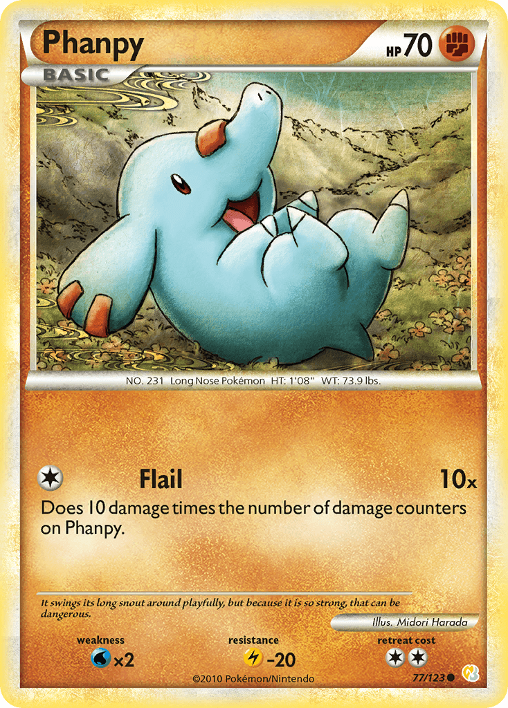 Phanpy — HeartGold SoulSilver Pokémon TCG card by Midori Harada