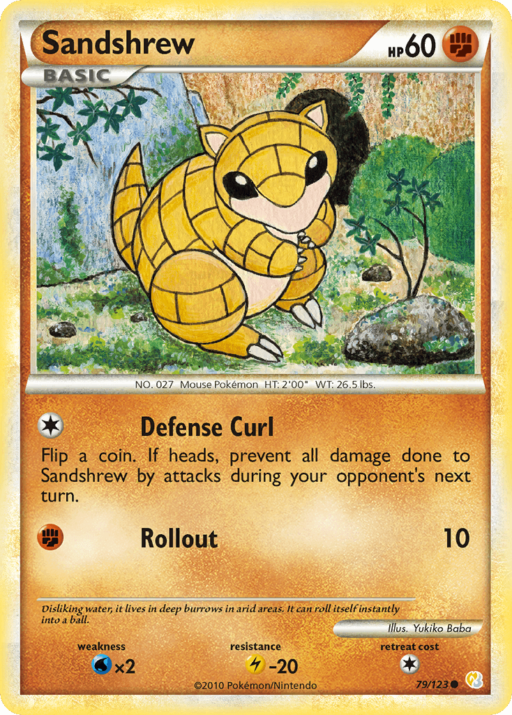 Sandshrew — HeartGold SoulSilver Pokémon TCG card by Yukiko Baba